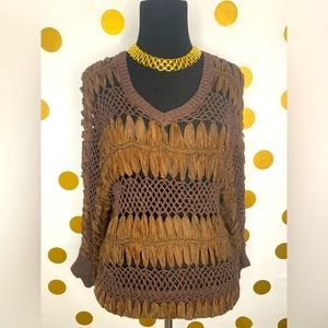 I.N.C Crochet Mesh Women’s Sweater Top - Size: L